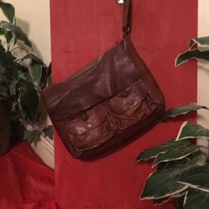 Large leather shoulder bag